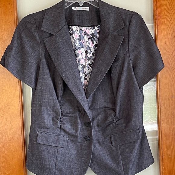 Maurices fitted blazer dark gray short sleeved sz 1 - Picture 11 of 11